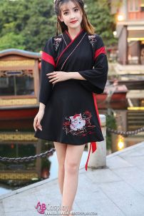 Hán Phục Cách Tân Trung Hoa Mèo Ngố Đen