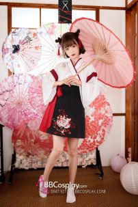 Hán Phục Cô Gái Trung Hoa Mèo Ngố Áo Trắng