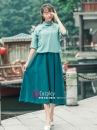 Hán Phục Chụp Ảnh Dễ Thương Áo Xanh Váy Xanh