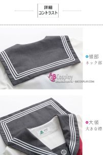 Đồng Phục Nữ Sinh Nhật Bản Trắng Phối Xám