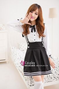Nữ Sinh Trung Học Tay Dài Trắng Đen Giá Rẻ