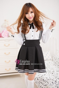 Nữ Sinh Trung Học Tay Dài Trắng Đen Giá Rẻ