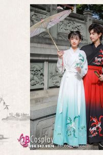 Hán Phục Cặp Đôi Cửu Vĩ Hồ Hot Trend Tiktok