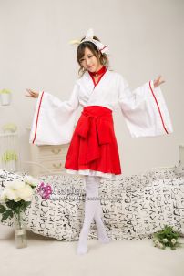 Waloli Cosplay Houki Shinonono Kitsune Miko