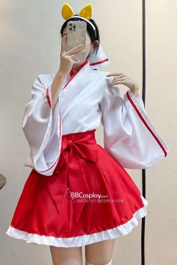 Waloli Cosplay Houki Shinonono Kitsune Miko