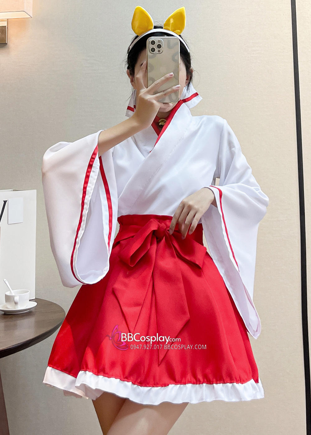 Waloli Cosplay Houki Shinonono Kitsune Miko