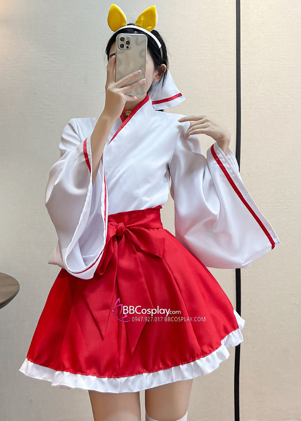 Waloli Cosplay Houki Shinonono Kitsune Miko