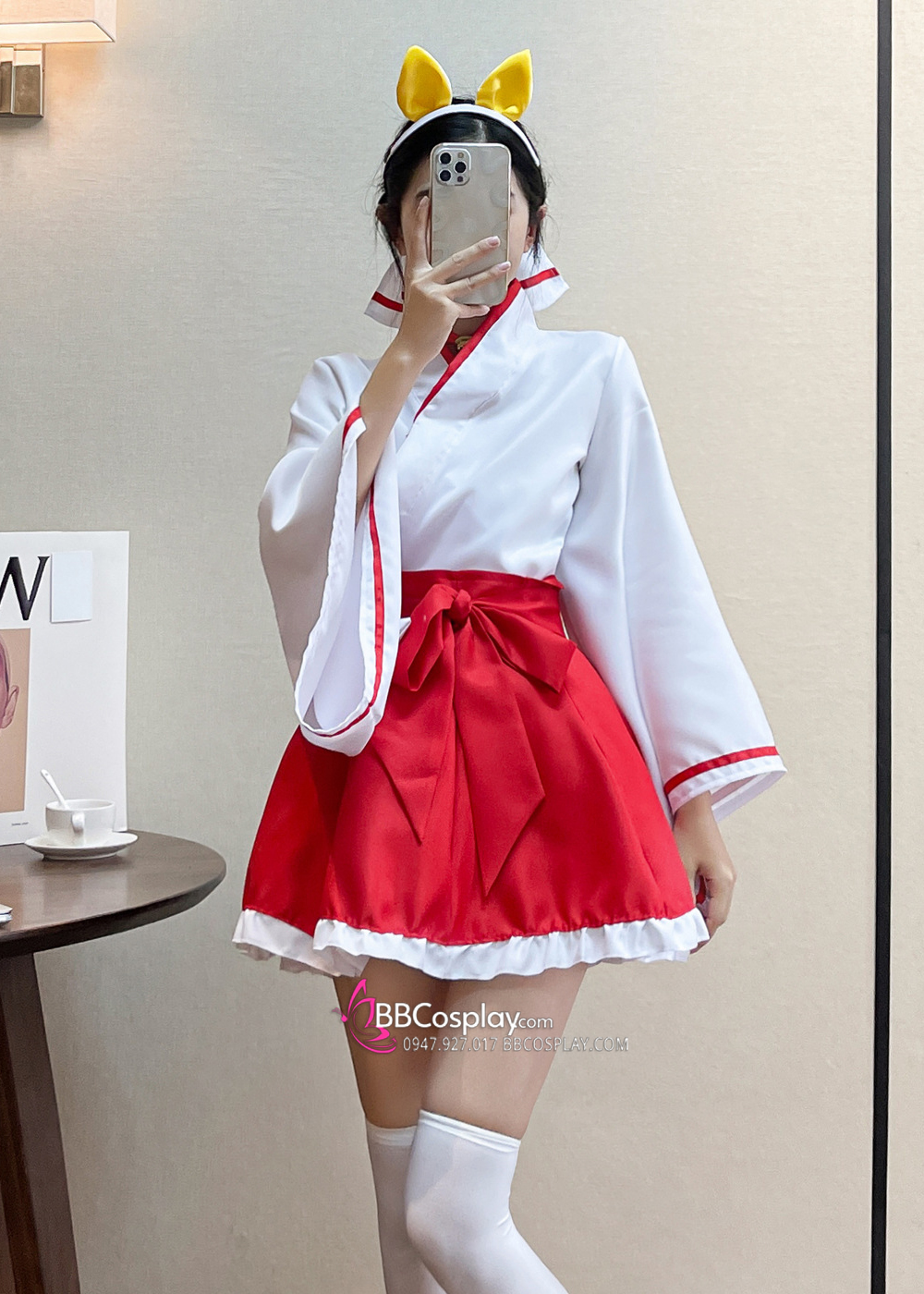 Waloli Cosplay Houki Shinonono Kitsune Miko