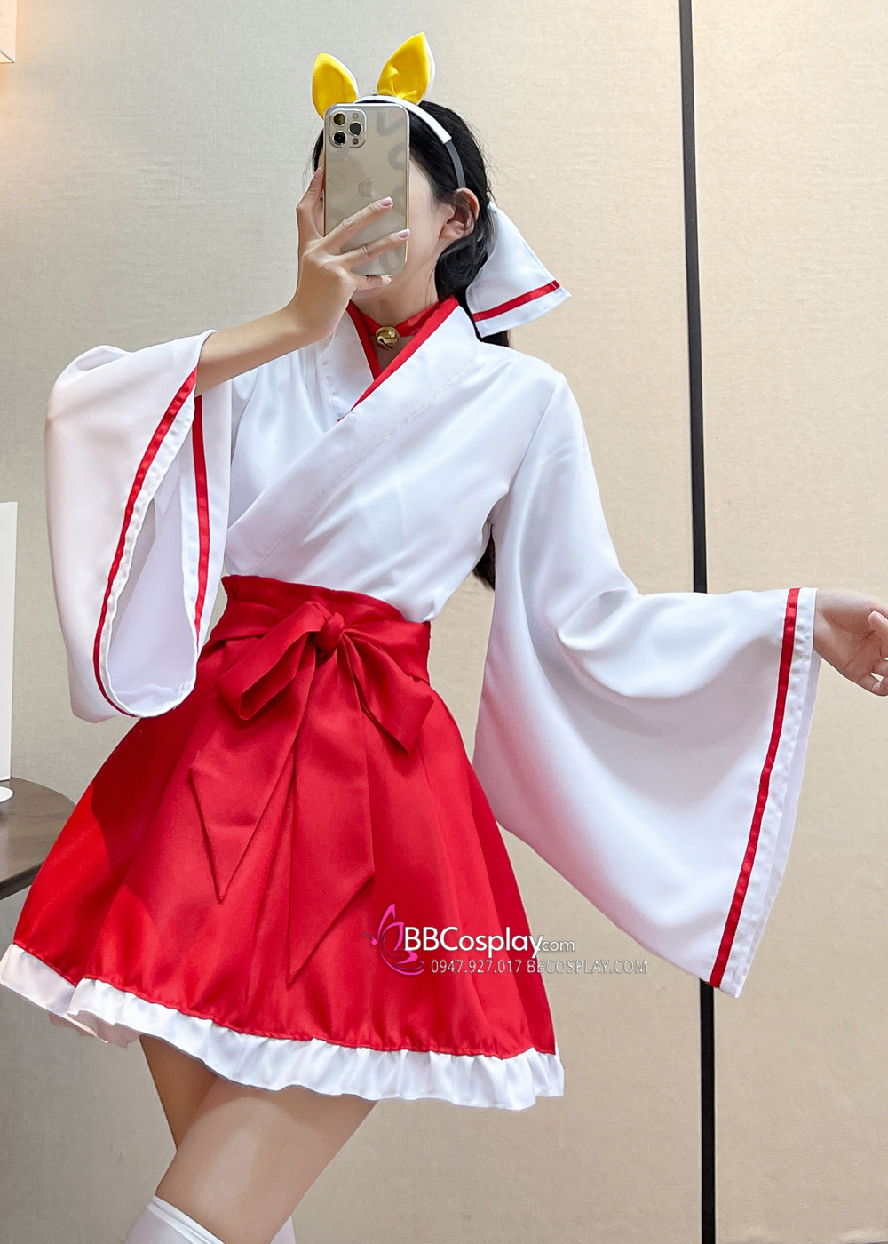 Waloli Cosplay Houki Shinonono Kitsune Miko