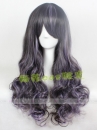 Tóc Đen Line Tím Dài Xoăn