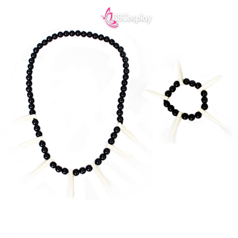 Bộ Phụ Kiện Vòng Cổ Và Vòng Tay Thổ Dân Bằng Răng Nanh - NHIỀU HẠT