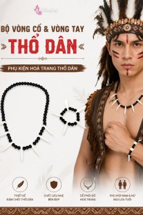 Bộ Phụ Kiện Vòng Cổ Và Vòng Tay Thổ Dân Bằng Răng Nanh - NHIỀU HẠT