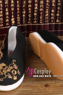 Giày Cổ Trang Nam Đen Thêu Rồng Size 41