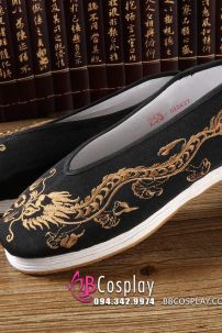Giày Cổ Trang Nam Đen Thêu Rồng Size 41
