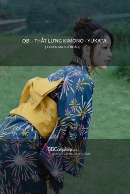 Obi Kimono - Thắt Lưng Kimono Nhật Nơ Vàng