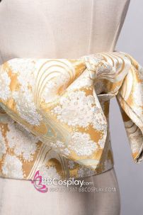 Thắt Lưng Cho Kimono Và Yukata Nhật Gấm Vàng Nhạt
