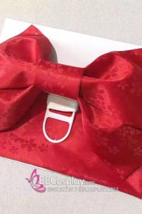 Đai Lưng Kimono Đỏ Obi Nơ Đỏ