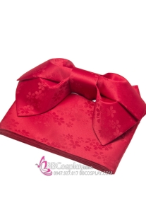 Đai Lưng Kimono Đỏ Obi Nơ Đỏ