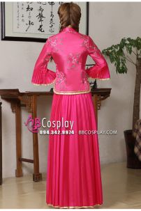 Đồ Sườn Xám Cách Điệu Hồng Son