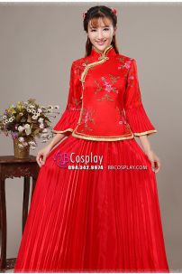 Đồ Sườn Xám Cách Tân Đỏ Tươi