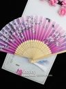 Uchiwa Quạt Vải Nhật Bản Hoa Đào Nền Hồng