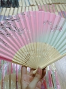 Uchiwa Quạt Vải Nhật Bản Hồng Xanh Hoa
