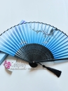 Uchiwa Quạt Vải Nhật Bản Mai Trắng Nền Xanh