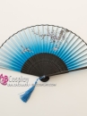 Uchiwa Quạt Vải Nhật Bản Mai Trắng Nền Xanh