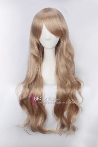 Tóc Giả Nâu Sáng Xoăn Dài 80Cm