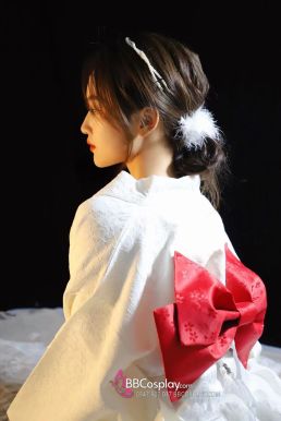 Yukata Trắng Gấm