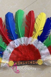 Nón Thổ Dân Lông Chim Giá Rẻ Nhiều Màu - Loại Lông Bản Lớn