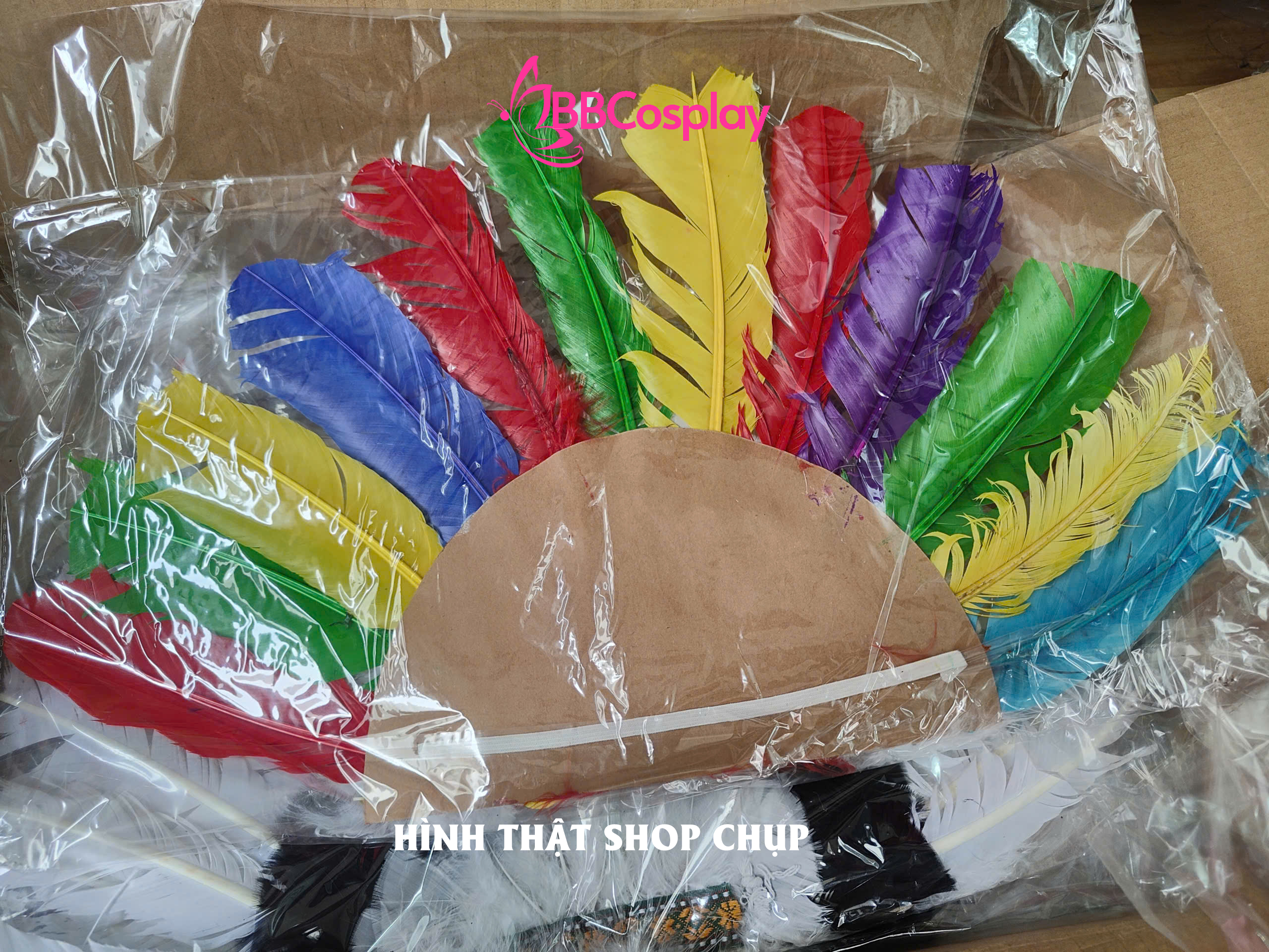 Nón Thổ Dân Lông Chim Giá Rẻ Nhiều Màu - Loại Lông Bản Lớn