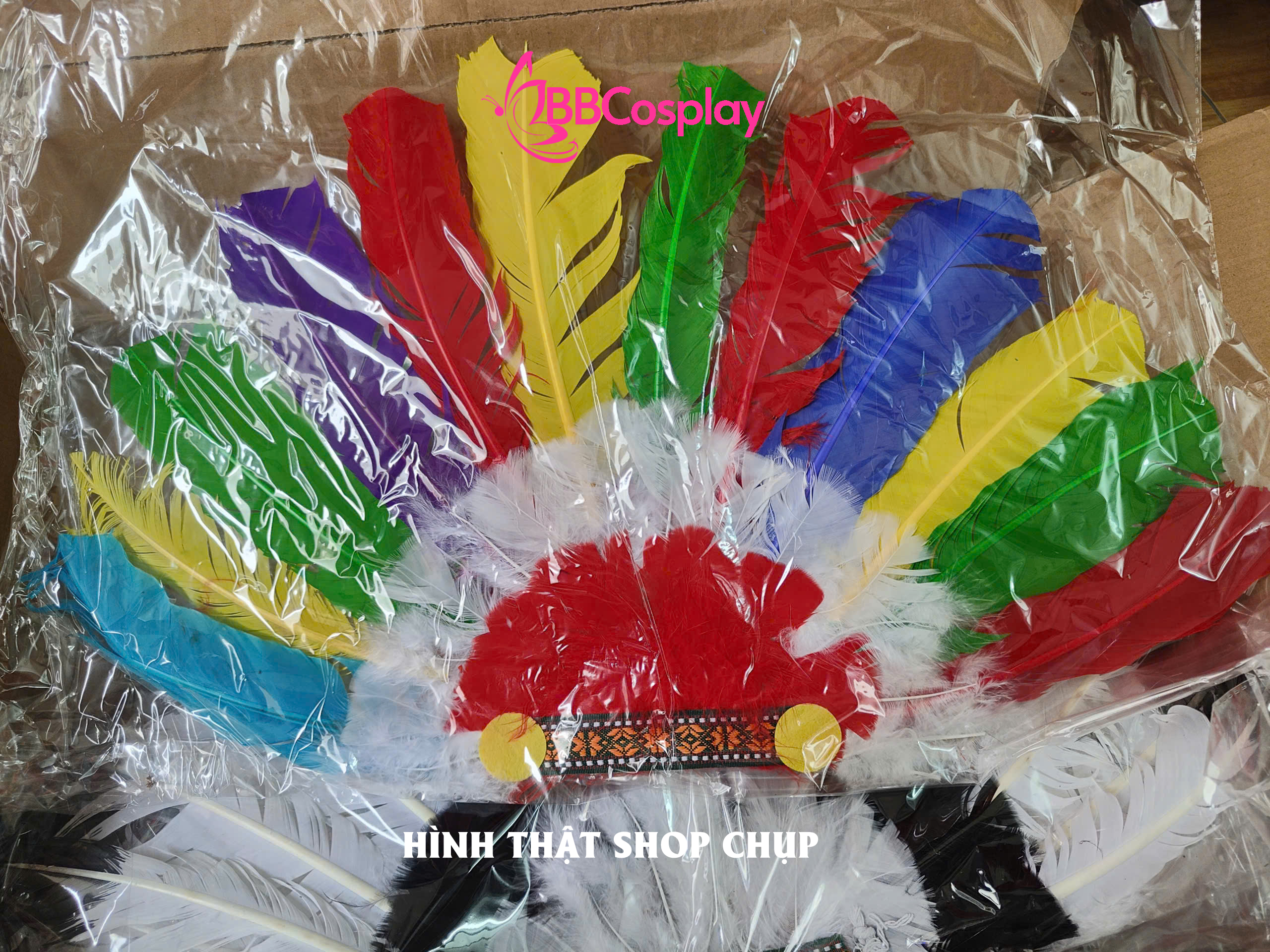 Nón Thổ Dân Lông Chim Giá Rẻ Nhiều Màu - Loại Lông Bản Lớn