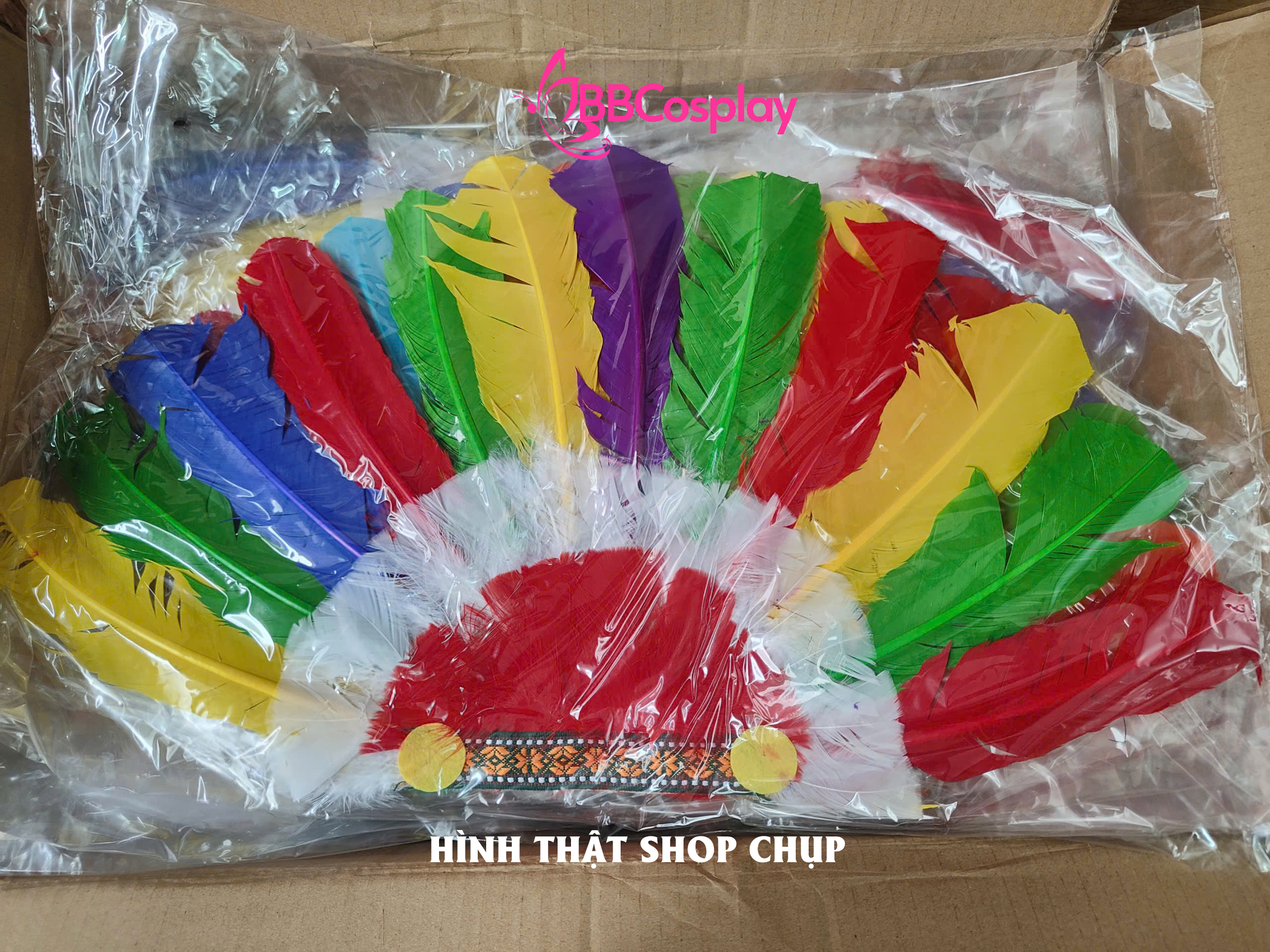 Nón Thổ Dân Lông Chim Giá Rẻ Nhiều Màu - Loại Lông Bản Lớn