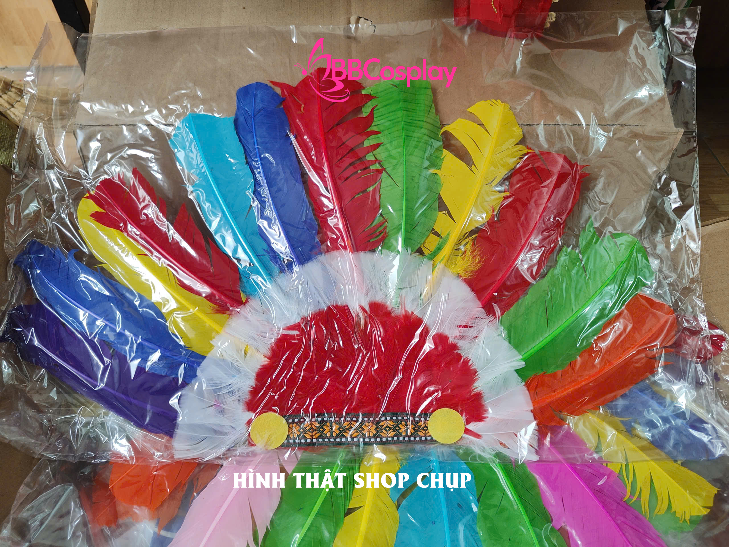 Nón Thổ Dân Lông Chim Giá Rẻ Nhiều Màu - Loại Lông Bản Lớn