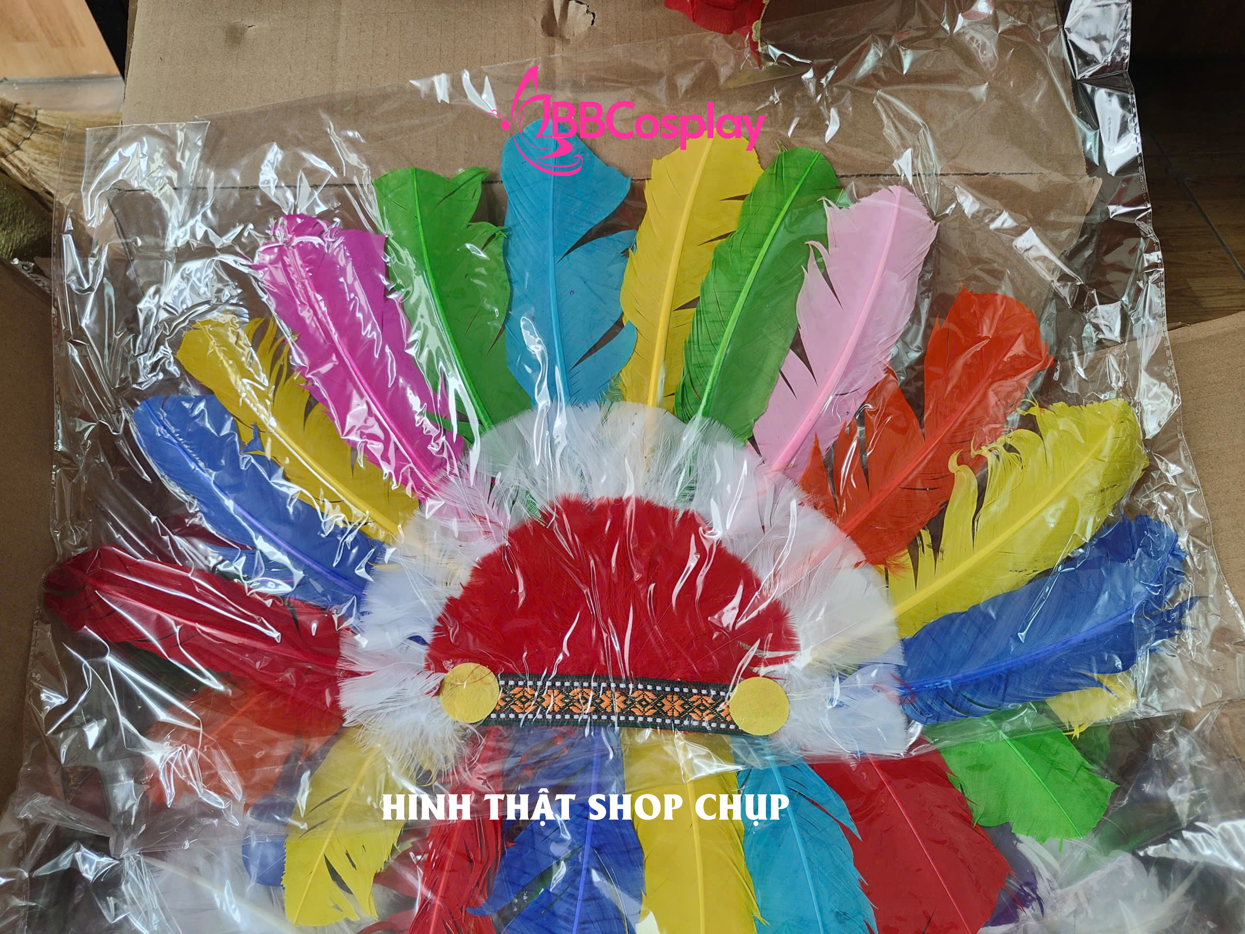 Nón Thổ Dân Lông Chim Giá Rẻ Nhiều Màu - Loại Lông Bản Lớn