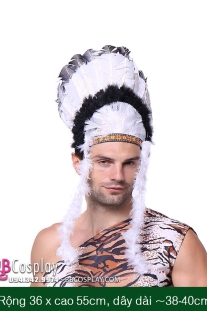 Nón Thổ Dân Giá Rẻ Lông Trắng