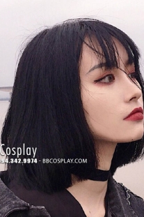 Tóc Bánh Đen - Tóc Ngắn Ngang Vai Đen