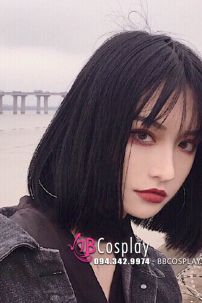 Tóc Bánh Đen - Tóc Ngắn Ngang Vai Đen