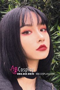 Tóc Bánh Đen - Tóc Ngắn Ngang Vai Đen