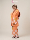 Trang Phục Kimono Nhật Bản Màu Cam Hoa Hướng Dương Vàng