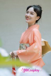 Kimono Cam Đào Chiều Thu