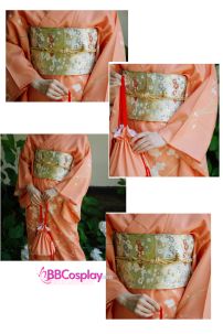 Kimono Cam Đào Chiều Thu