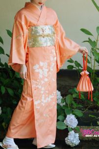 Kimono Cam Đào Chiều Thu