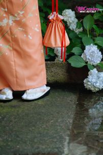 Kimono Cam Đào Chiều Thu