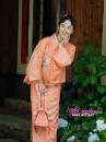 Kimono Cam Đào Chiều Thu
