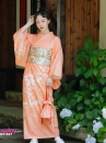 Kimono Cam Đào Chiều Thu