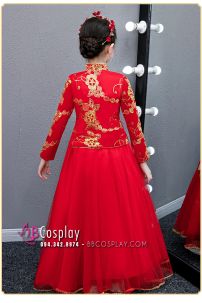 Hỉ Phục Cách Tân Đỏ Trẻ Em