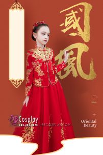 Hỉ Phục Cách Tân Đỏ Trẻ Em