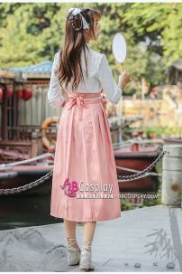 Đồ Hằng Nga Cách Tân Váy Hồng Phấn